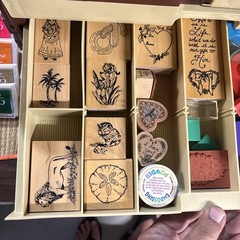 Over 175pc Mixed Lot of Rubber Stamps For Crafting Scrapbooking in Organizer