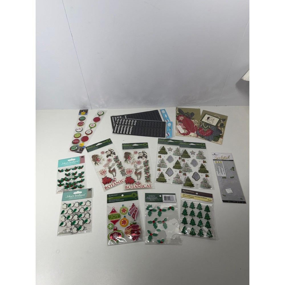 Recollections Jolee’s Boutique Christmas Sticker Lot Dimensional Glitter 15+ pc