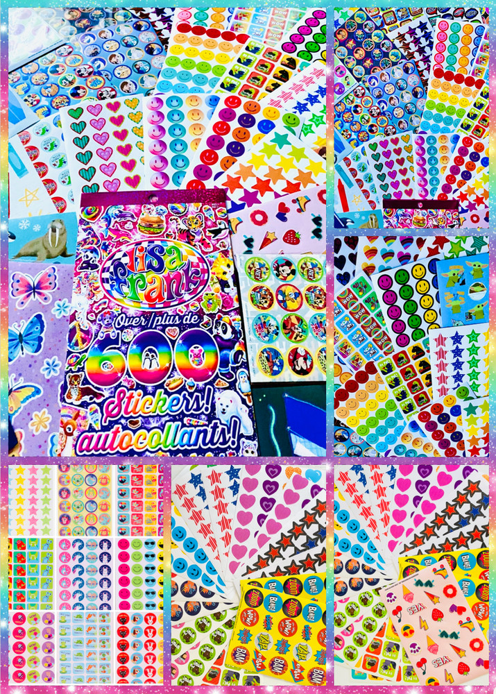1079 Mxd Sticker Collection, Rainbow Stars Angel Kitty Dancing Bunny Panda Cub
