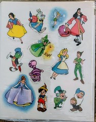 Vtg Hallmark Disney Stickers Seals 4 Sheets Pack Open Box 1980s Peter Pan Alice
