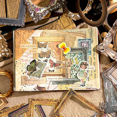 180Pcs Scrapbook Embellishments Window Frame for Scrapbooking Supplies, Vintage