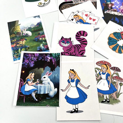 25 Pc ALICE IN WONDERLAND Supplies Kit For Junk Journal Scrapbook Card Toppers