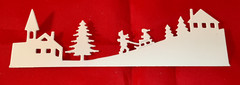 Christmas Die Cuts * Winter Sledding Scene * Set of 15 * White Cardstock *