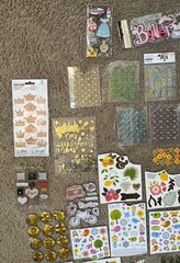 Large Lot of Pop Up Stickers, Rubbing, Flat, Diecuts, Scrapbooking Variety