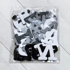Chipboard Alphabet Letters Dimensional Scrapbook Embellishment Black White Grey