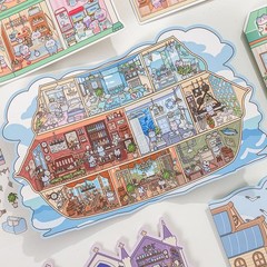 4 Sets Pirate Ship 3D Scene Sticker Therapy for Adults,DIY 3D Stickers Scene …