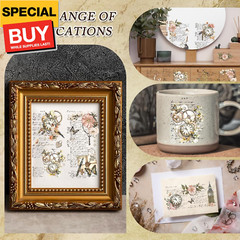 Flower Rub on Transfers for Crafts – 8 Sheets Vintage Floral Furniture Decals Bu
