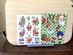 Lot of 4 Vintage Santa Claus Sticker Sheets Amscan Hallmark AGC Loose Complete