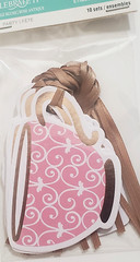 CELEBRATE IT Vintage Blush PARTY GIFT TAGS with Ribbon – TEA CUP – 10 pcs