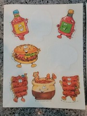 Vintage 80s Scratch & Sniff stickers Hallmark Junk Fast Food stick ons faces