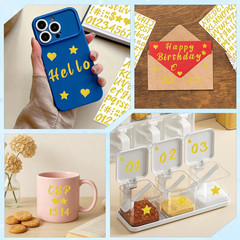 640 Pcs Gold Letter Stickers Glitter Alphabet Stickers, 8 Sheets Self-Adhesive A
