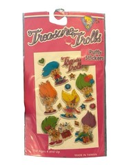 Treasure Trolls Vintage Puffy Stickers 1992 Ace Novelty Style #2
