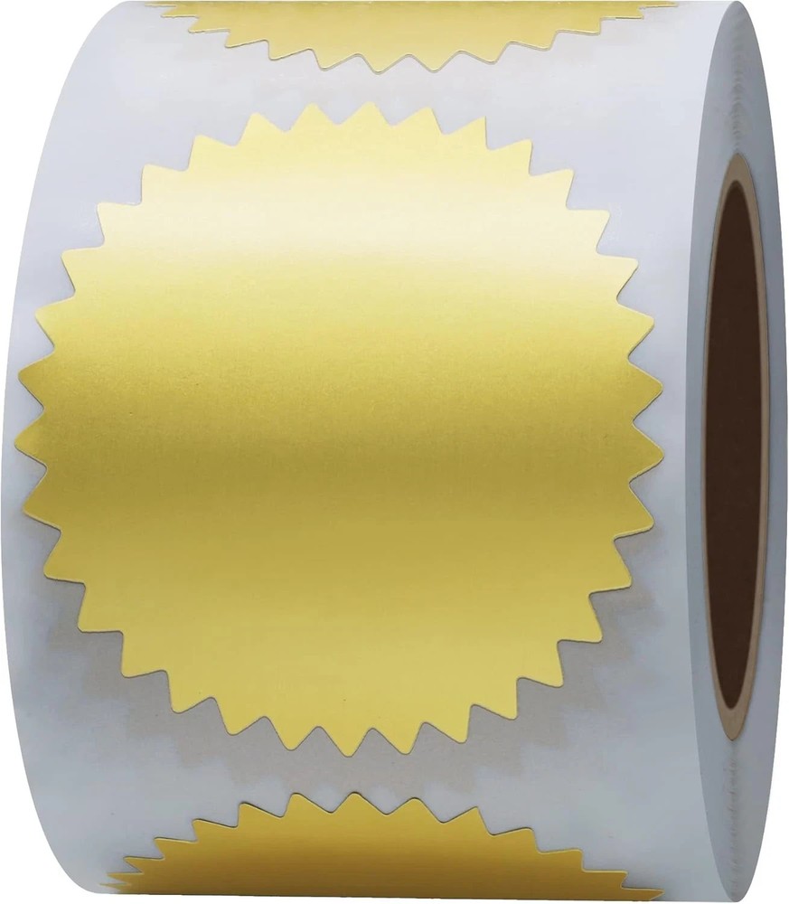 Hybsk 300Pcs Notary Seals 2 Inch Embossing Stickers Gold Metallic Certificate Se