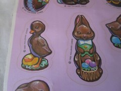 Chocolate Scented Easter Stickers Vintage Hallmark 1983 A Single Sheet