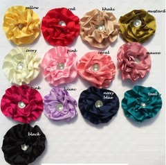 $2 POST* DIY Ruffle Shabby Chiffon Flower with Rhinestone Embellishment Craft