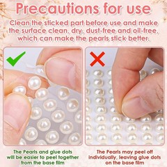 1980Pcs Self Adhesive Pearl Stickers, Shynek Pearls Sticker Gems for Hair, Face,