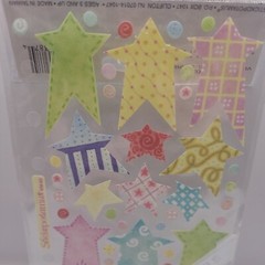Sticko Velum Pastel Easter Star Pink Purple Yellow Stickers Scrapbook Journal
