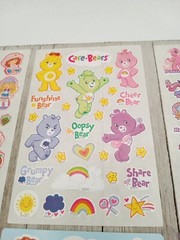 Vintage Lot 30 Sheets ~ Care Bears Love Rainbow Hasbro Strawberry Girls Stickers