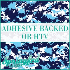 Digital CAMO in Light Blue, Navy & White Adhesive Vinyl or HTV Heat Transfer