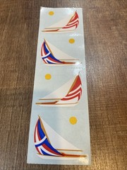 Vintage 1993 Mrs. Grossman’s Stickers SAILBOATS (4) Mods 2″ x 1.5″