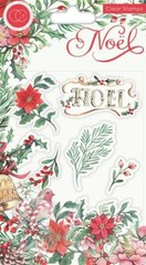 New Craft Consortium rubber Stamp set CHRISTMAS NOEL FLORA clear cling