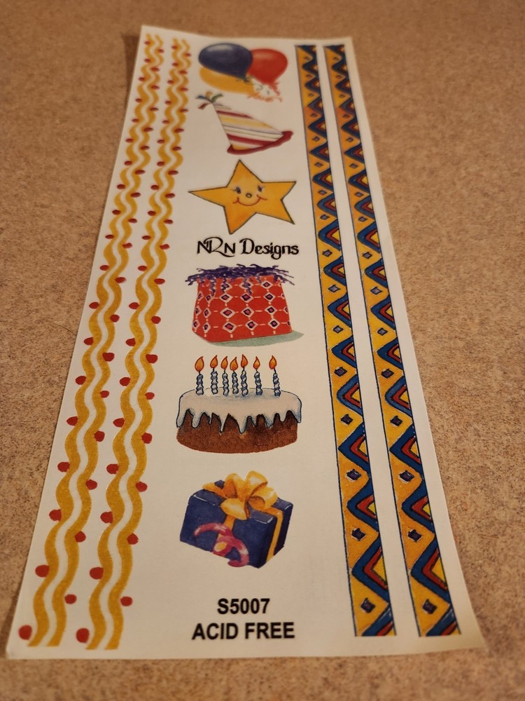 NRN Designs/Timeless Treasures~Birthday Borders and Stickers for scrapbooking
