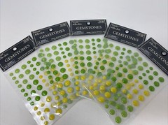 Enamel Dot Gem Stickers 5 Packs Green Enamel Gemstones Bling Embellishment
