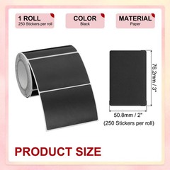 250 Per Roll 2×3″ Rectangle Inventory Color Coding Labels Black 1 Roll