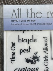 WHAT’S NEW Scrapbooking Sticker Sheet QUOTES Rub On Words Love My Little Boy