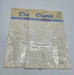 Crafters Square Jewel Stickers Crystal Epoxy Vellum Leaf Scrapbook Lot 10 Sheets