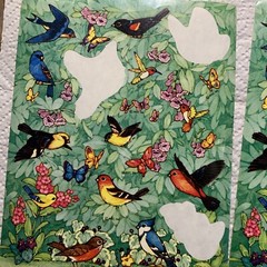 Vintage Bird 3 Sticker Sheet With Missing Pieces