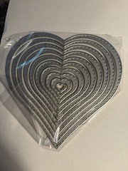 Metal Silver Set Of 3 Die Cuts. Heart, Square And Circle Shapes 22 Die Cuts. New