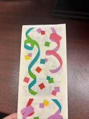 Vtg Mrs. Grossman’s Stickers STREAMERS CONFETTI Party Decorations Birthday