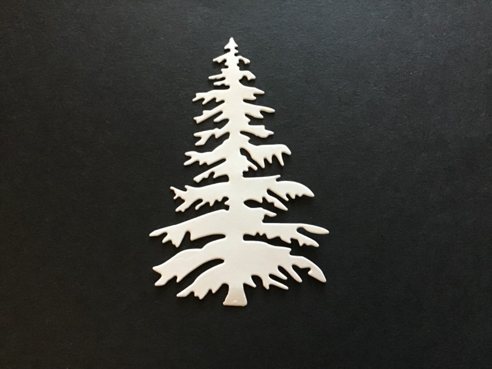 TREE Christmas tree die cut embellishments 6 Pcs 3-1/2″ x 2-1/4″ Choose Color