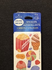 HTF Vintage Hallmark Carnival Food Stickers 3 Sheets New Old Stock