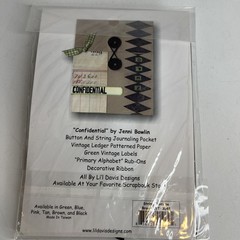 Lo Of lil Davis Designs Matchbook Album Slash Pockets & Button & String Pockets
