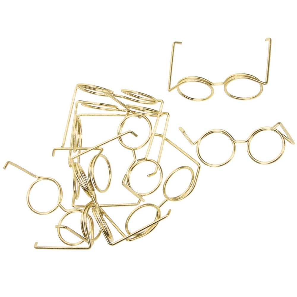NUOBESTY 10pcs Mini Doll Glasses Metal Wire Rim Frameless Lens Doll Dress up …