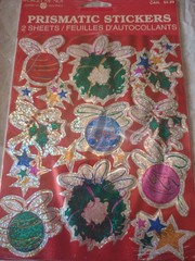 Vintage Forget Me Not American Greetings Prismatic Christmas Stickers 2 Sheets