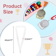 Award Neck Ribbons with Snap Clips, 100 Pack Polyester Medal Lanyards Blank A…