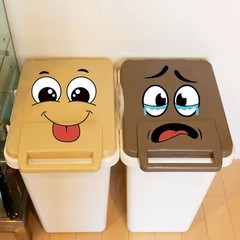 4 sheets/Set Cartoon Face Stickers,Self-Adhesive, Plastic Surface Compatible,