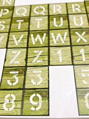 Vintage Scrapbook Alphabet LOT – 9 Sets of Square Shaped Letters/Numbers