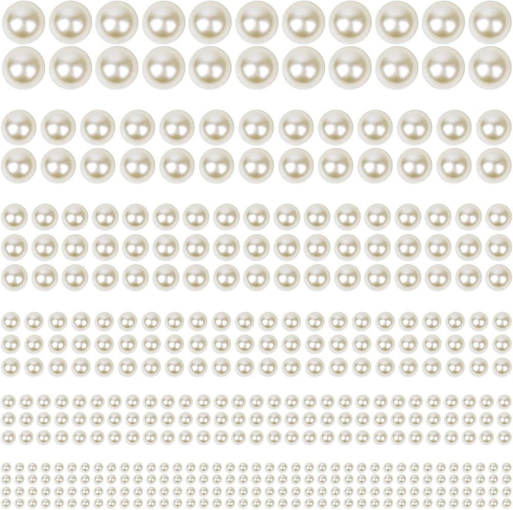 1980Pcs Self Adhesive Pearl Stickers, Shynek Pearls Sticker Gems for Hair, Face,