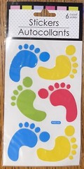 Special Moments Colorful Footprints Feet W/ Toes Card Making Scrapbook Stickers