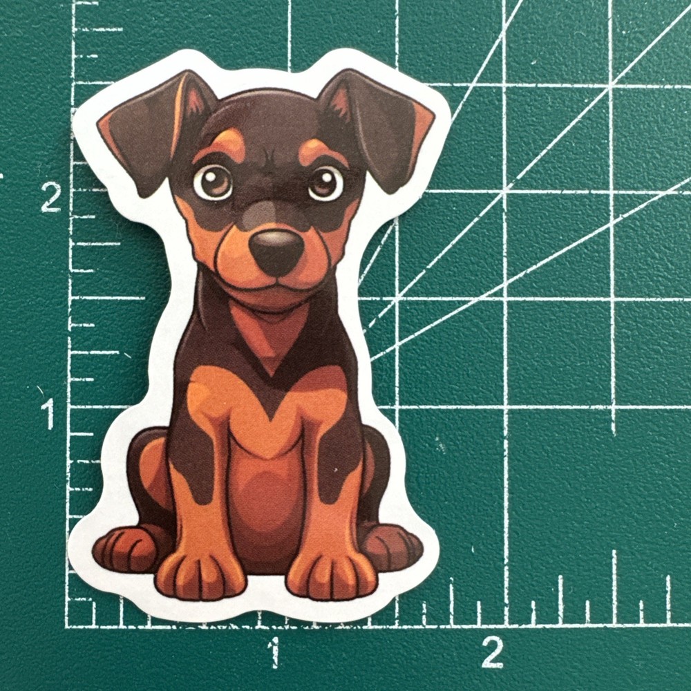 Doberman Pinscher Puppy Dog Decal Sticker 1 3/4” x 2 5/8”