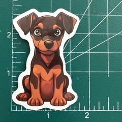 Doberman Pinscher Puppy Dog Decal Sticker 1 3/4” x 2 5/8”
