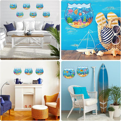 24PCS Summer Stickers Craft Kit for under the Sea Scene Creation