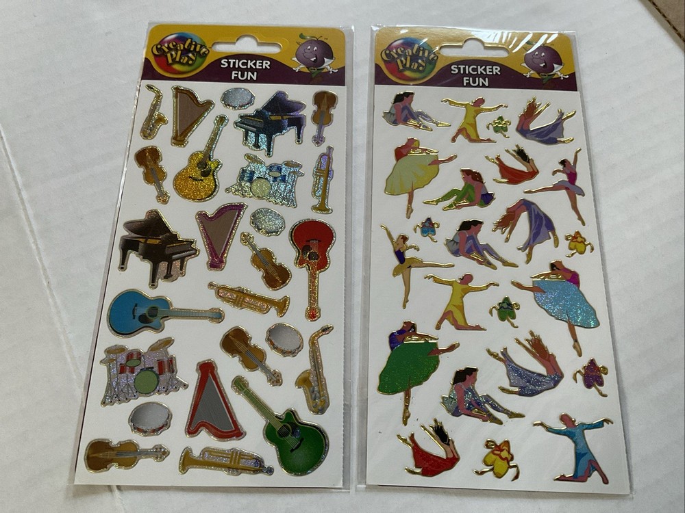 Creative Play Purple Peach Ballet Dancing & Musical Instrument Stickers
