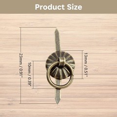 50Pcs Metal Brad Fasteners Mini Pull Ring Handle, Lightweight Vintage Decorat…