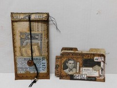 Junk Journal Ephemera Money Envelope & File Tag Vintage Style Grungy Set E