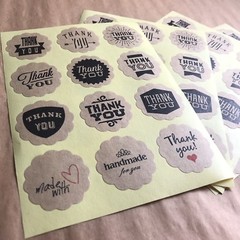 144 Assorted Kraft Thank You, Made With Love, And Handmade For You Stickers